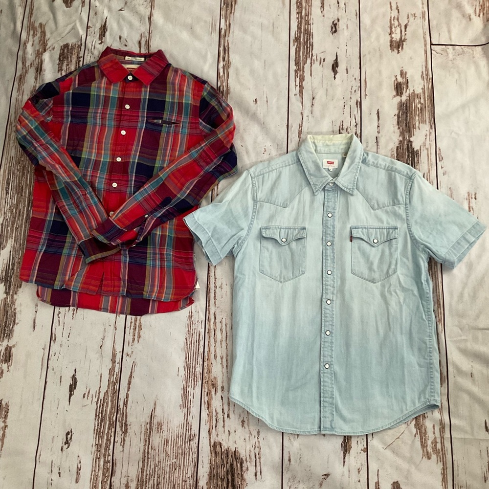 TWO MENS LEVIS 100% COTTON SHIRTS‎